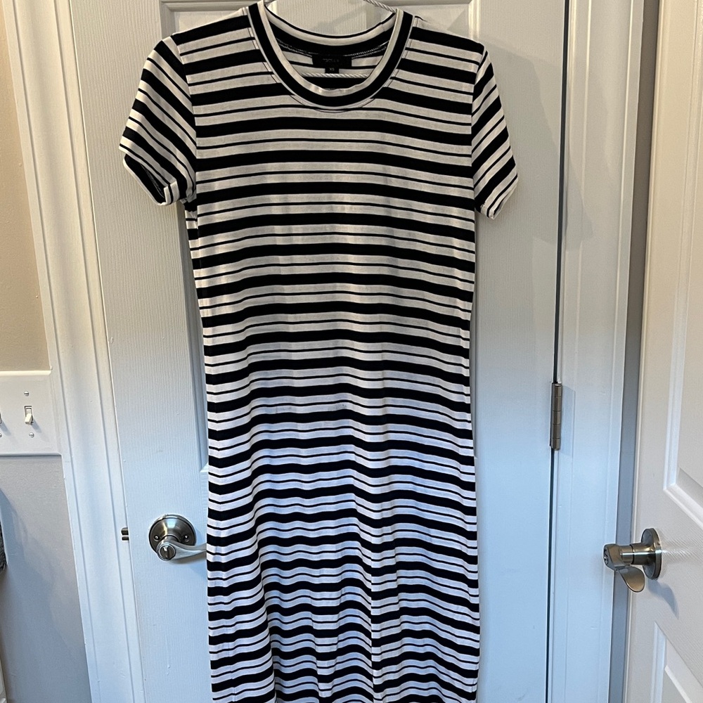 J Crew Dark Navy/ White Striped Dress